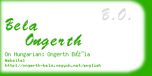 bela ongerth business card
